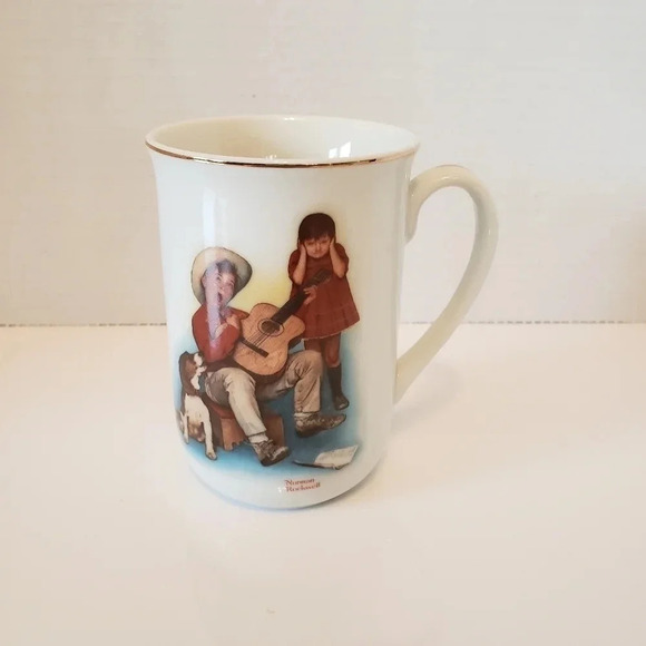 Vintage Norman Rockwell set of  2 Coffee Cups. - Picture 6 of 12